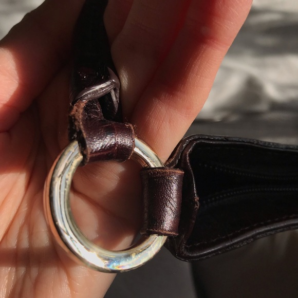 Brown Leather Bag Gold Details - Picture 3 of 5